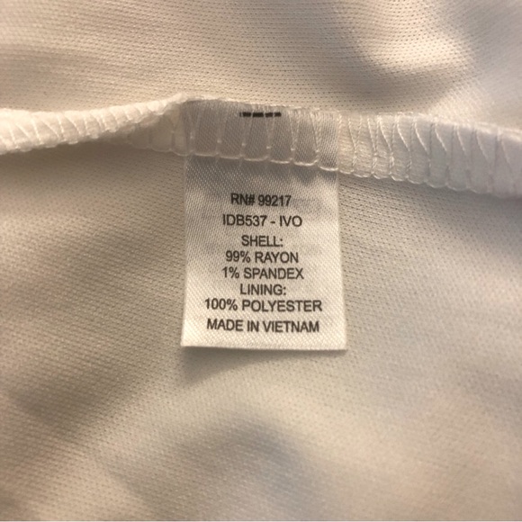 C label women’s sundress shift sleeveless button up lined front ruffle white L - Picture 8 of 8